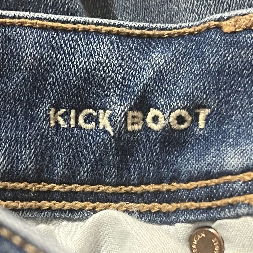 American Eagle Kick Boot Jeans Womens Size 14 Long Distressed Next Level Stretch - Picture 6 of 7